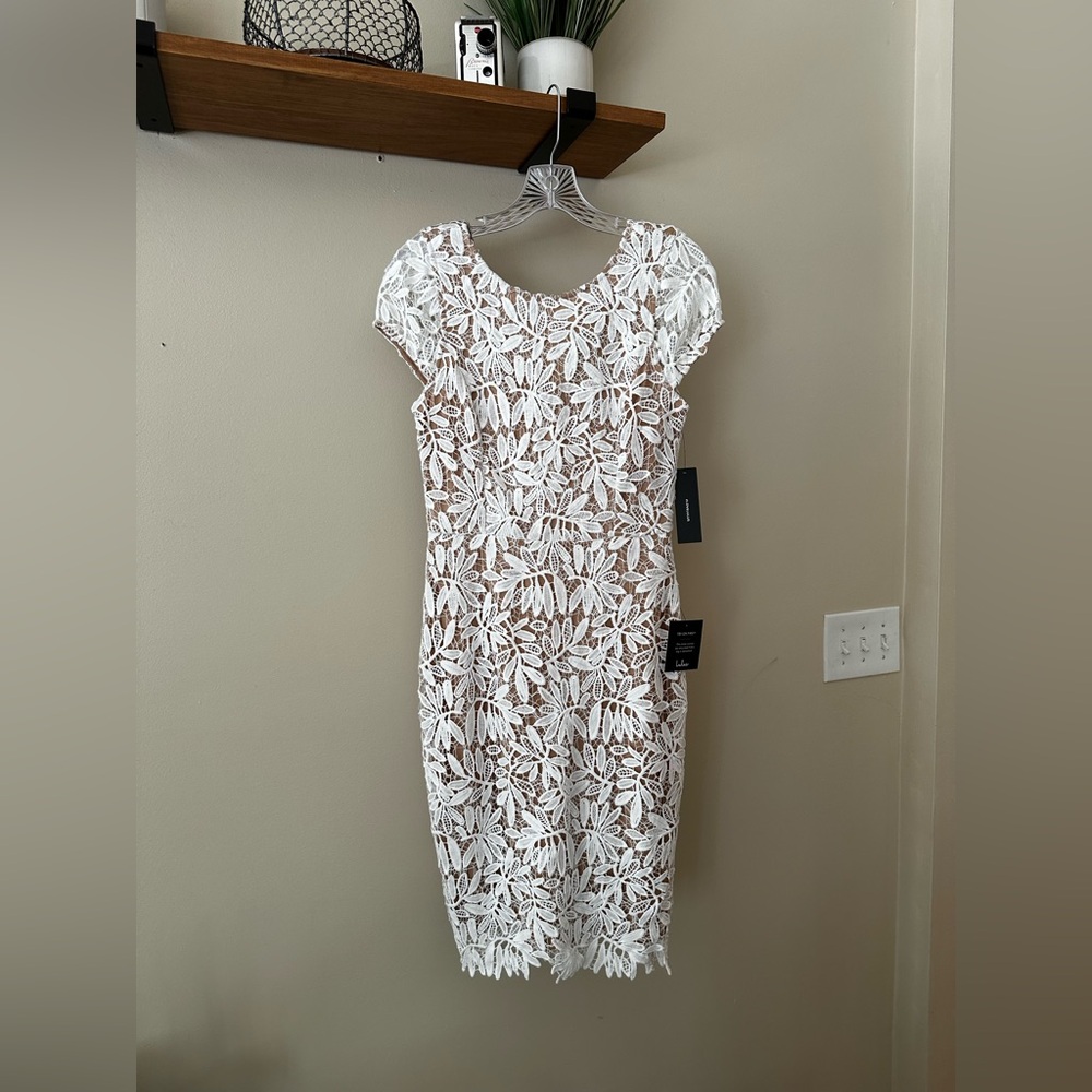 NWT Lulu's White Floral Lace Midi Dress